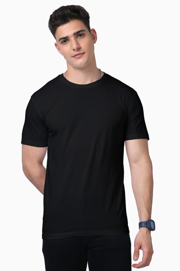 Black Supima Cotton Short Sleeve Neck T-shirt