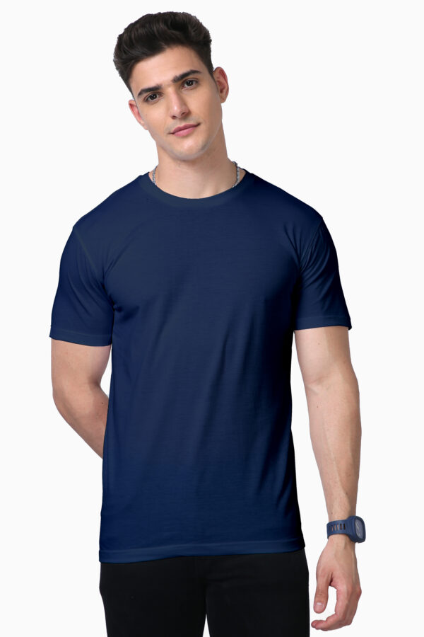 Navy Blue Supima Cotton Short Sleeve Neck T-shirt