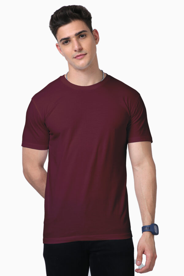 Maroon Supima Cotton Short Sleeve Neck T-shirt