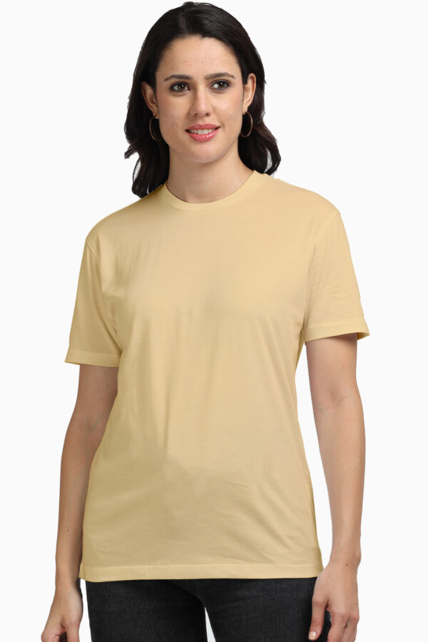Beige Supima Cotton Short Sleeve Neck T-shirt