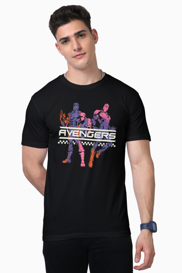 Avengers Black Supima Short Sleeve Neck T-Shirt
