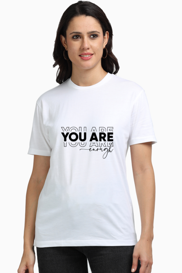 You Are Enough Supima Cotton Short Sleeve Neck T-Shirt - Image 2