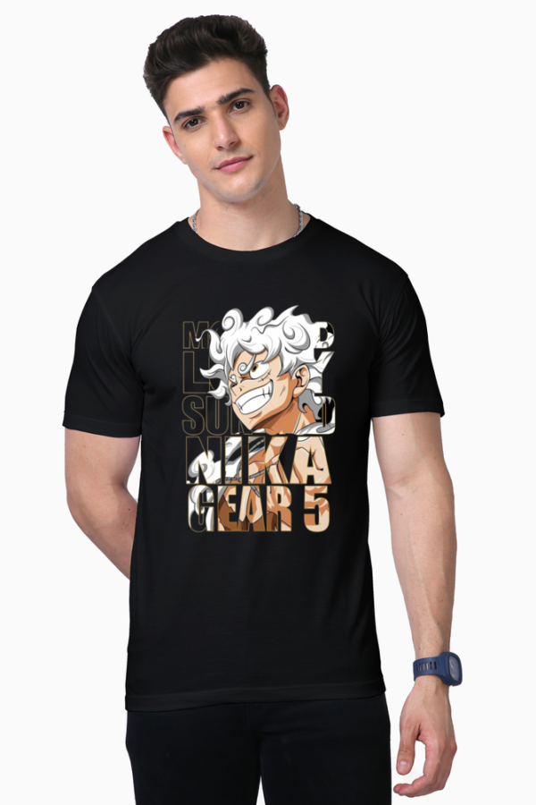 Black Luffy Gear Supima Cotton Short Sleeve Neck T-shirt