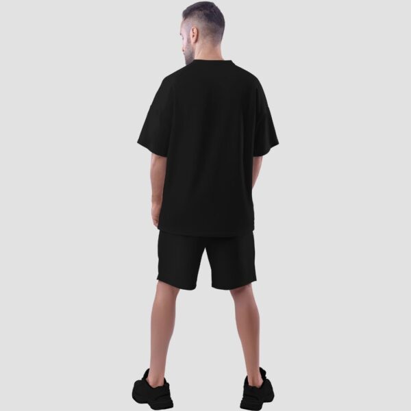 Terry Oversized T-Shirt & Shorts Co-ord Set (Black) - Image 2