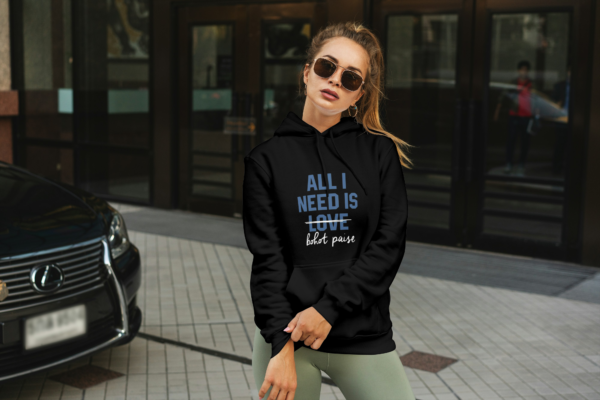 All You Need is Paisa Not Love | Women Hooded Sweatshirt - Image 2